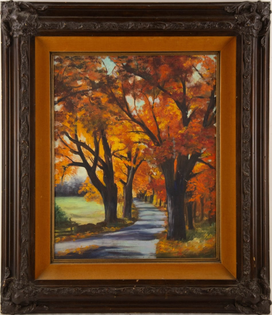 Mary Felts Landscape Oil On Canvas "Maple Tree Road" (1 of 10)