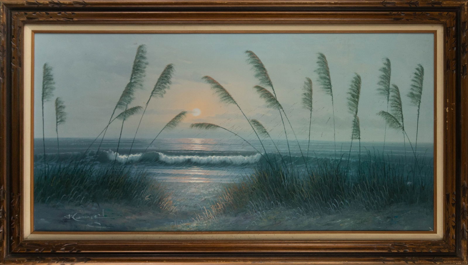 Unclear Landscape Oil On Canvas "The Sun Set" (1 of 12)