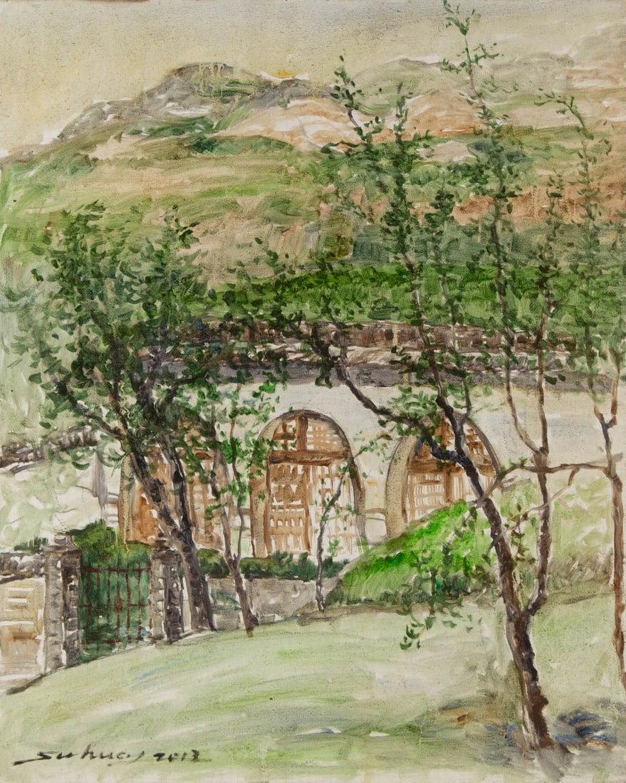 Jingjing Wang Landscape Original Oil On Canvas "Song of Xiabei" (1 of 12)