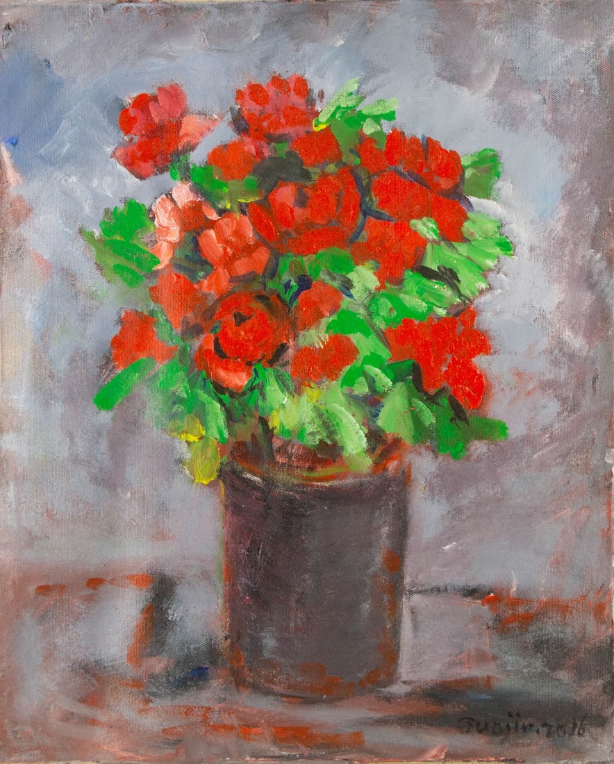 Jin Guo Floral Original Oil On Canvas "In the Name of Love" (1 of 12)