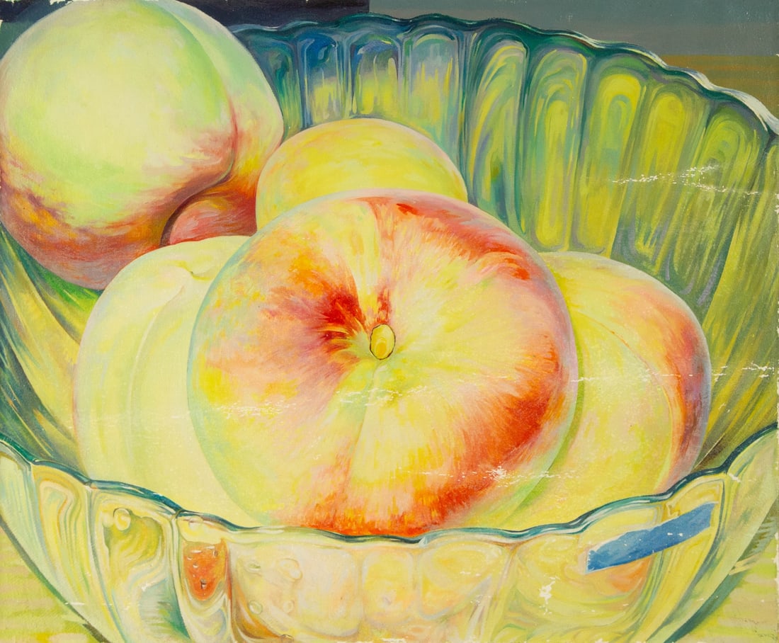 Lin Xu Still Life Original Oil On Canvas "Peaches" (1 of 10)