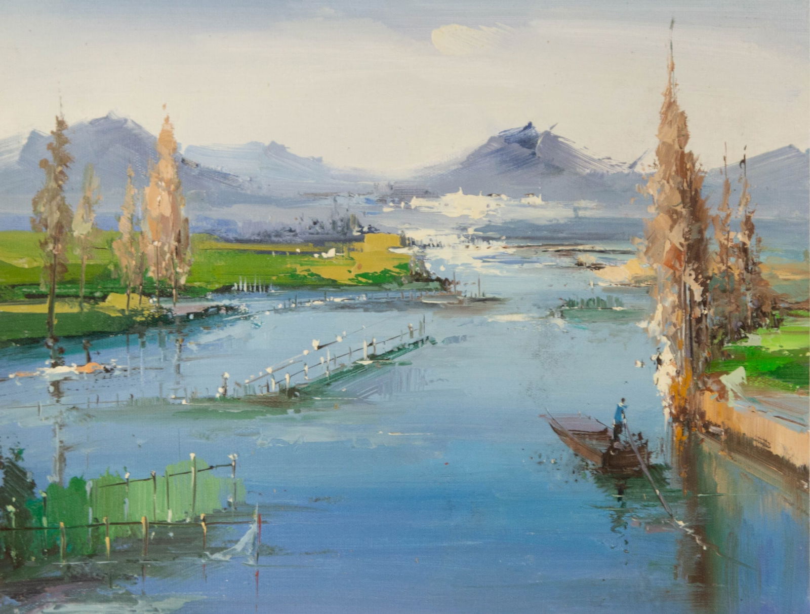 Zhikai Zhou Landscape Original Oil On Canvas "Far Away" (1 of 10)