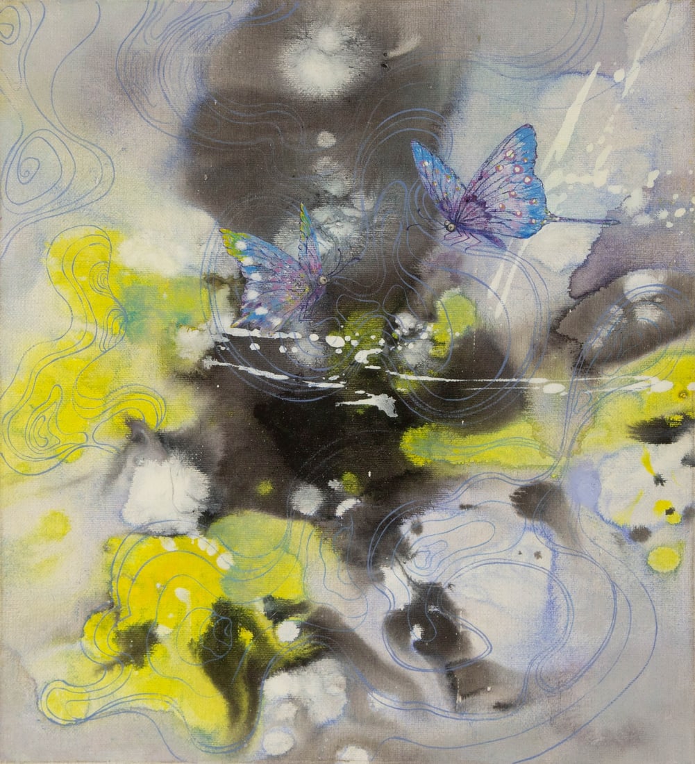 Dong Liu Animal Original Mixed Media "Dancing Butterfly" (1 of 10)