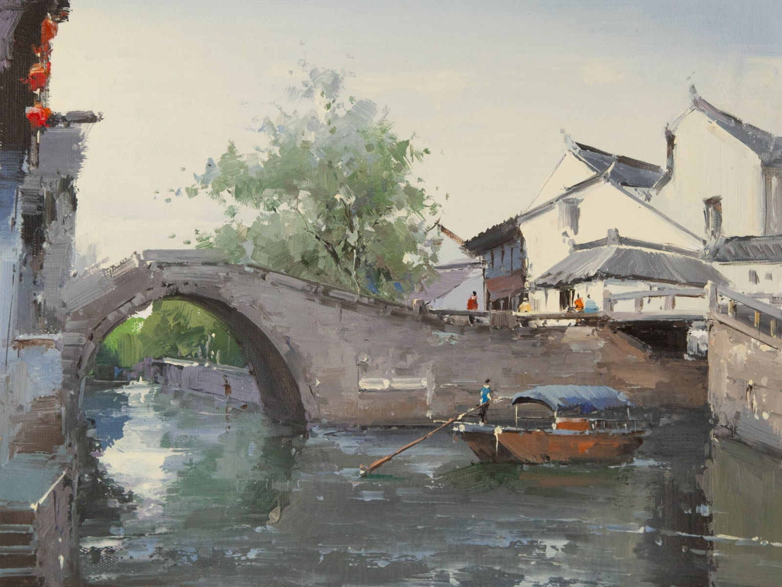 Zhikai Zhou Landscape Original Oil On Canvas "Passingby" (1 of 10)