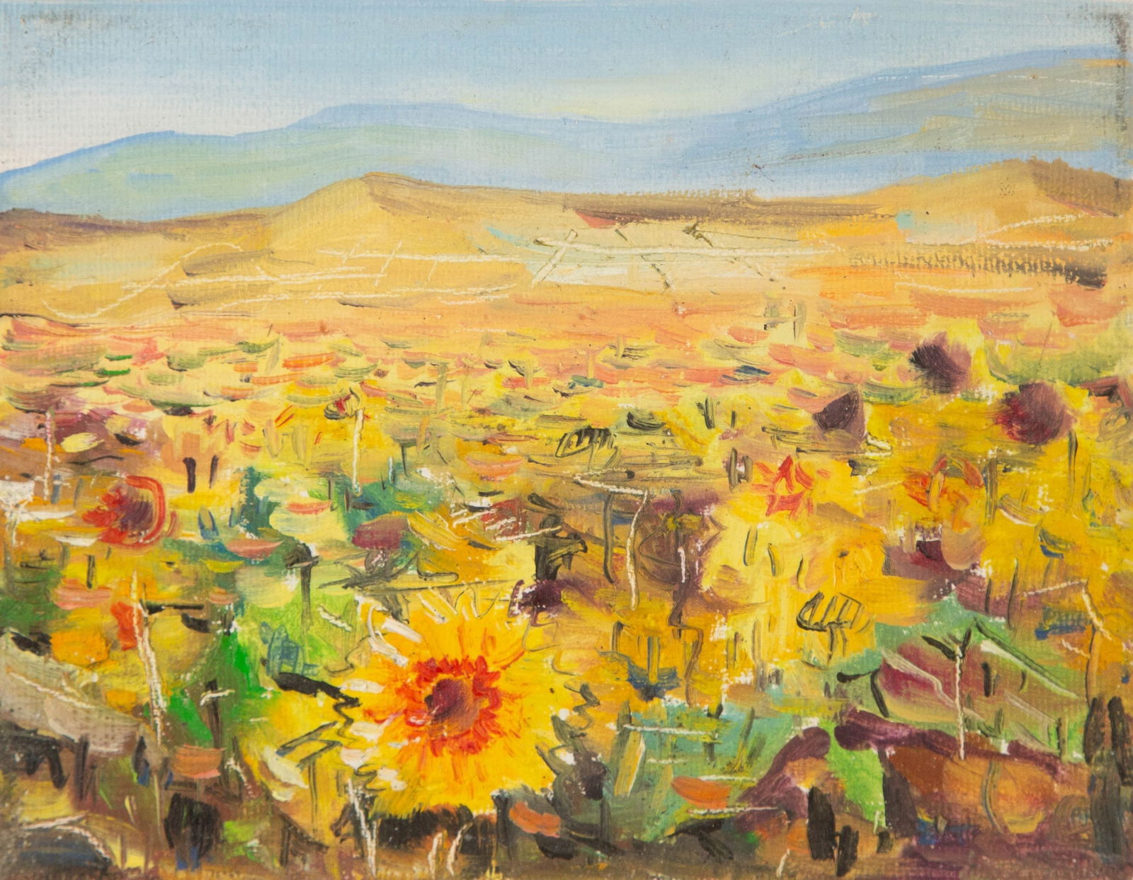 Mi Liu Landscape Original Oil On Canvas "Sunflower Patch" (1 of 10)