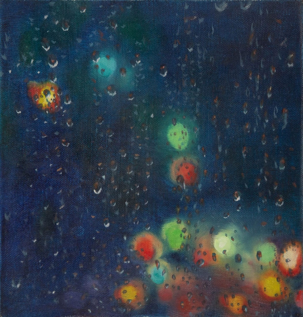 Yanru Han Still Life Original Oil On Canvas "Rainy Night" (1 of 9)