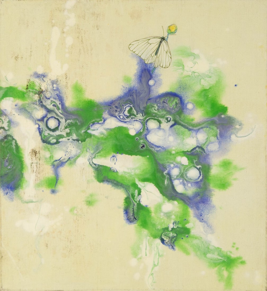 Dong Liu Animal Original Mixed Media "Butterfly": Title: Butterfly Medium: Oil on canvas Size: 14 x 12.75 inches Frame: Framing options available! Condition: The painting appears to be in excellent condition. Note: This painting is unstretched, shipp