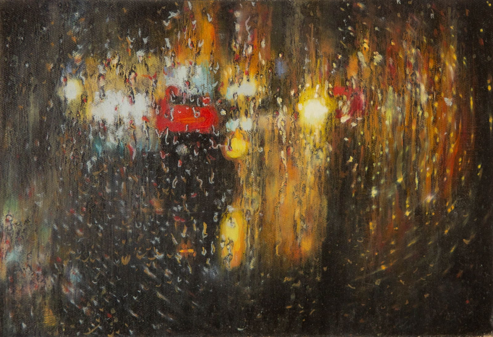 Yanru Han Still Life Original Oil On Canvas "Rainy Night II" (1 of 9)