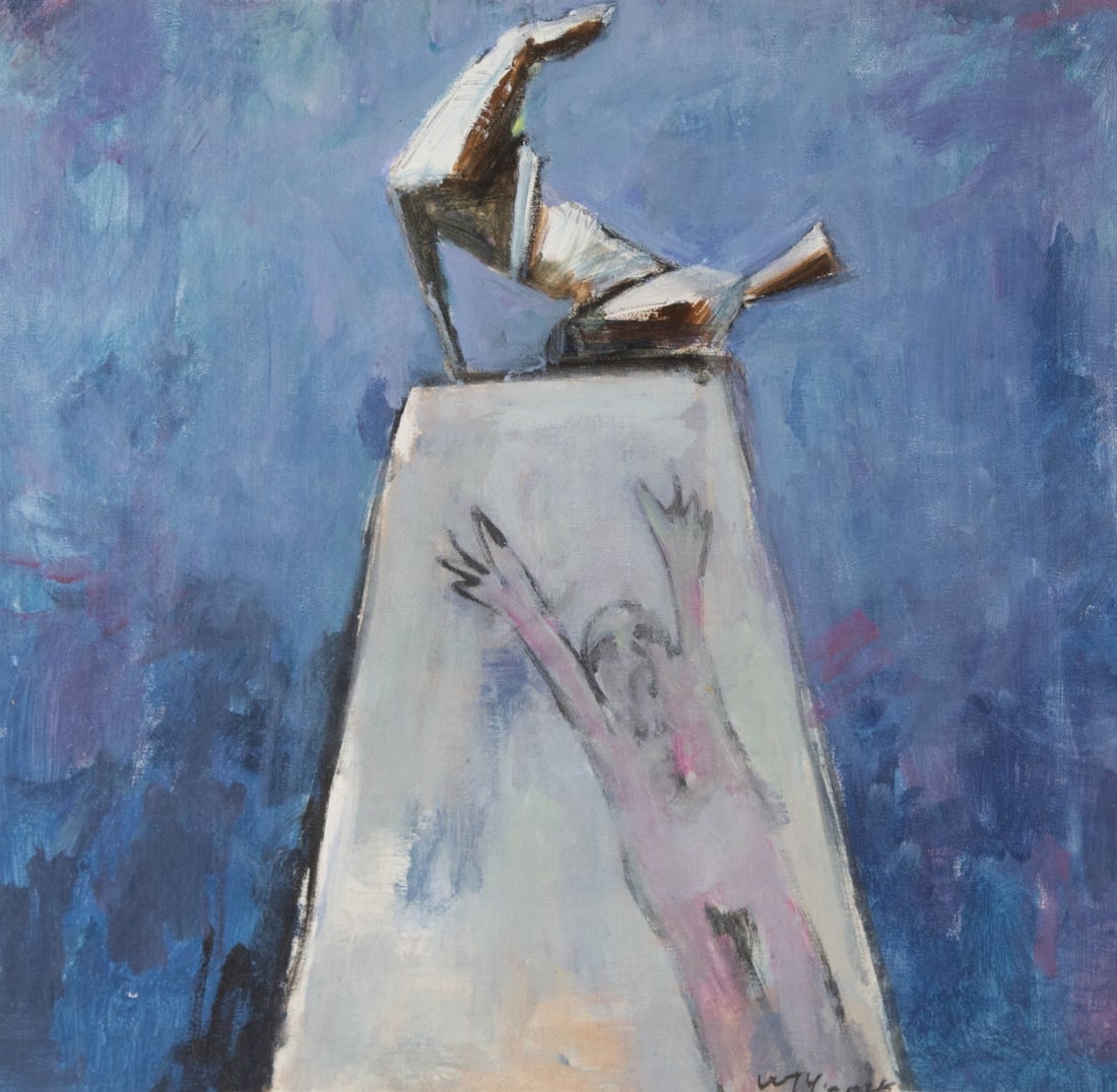 Jingyu Wang Still Life Original Oil On Canvas "White Horse" (1 of 10)