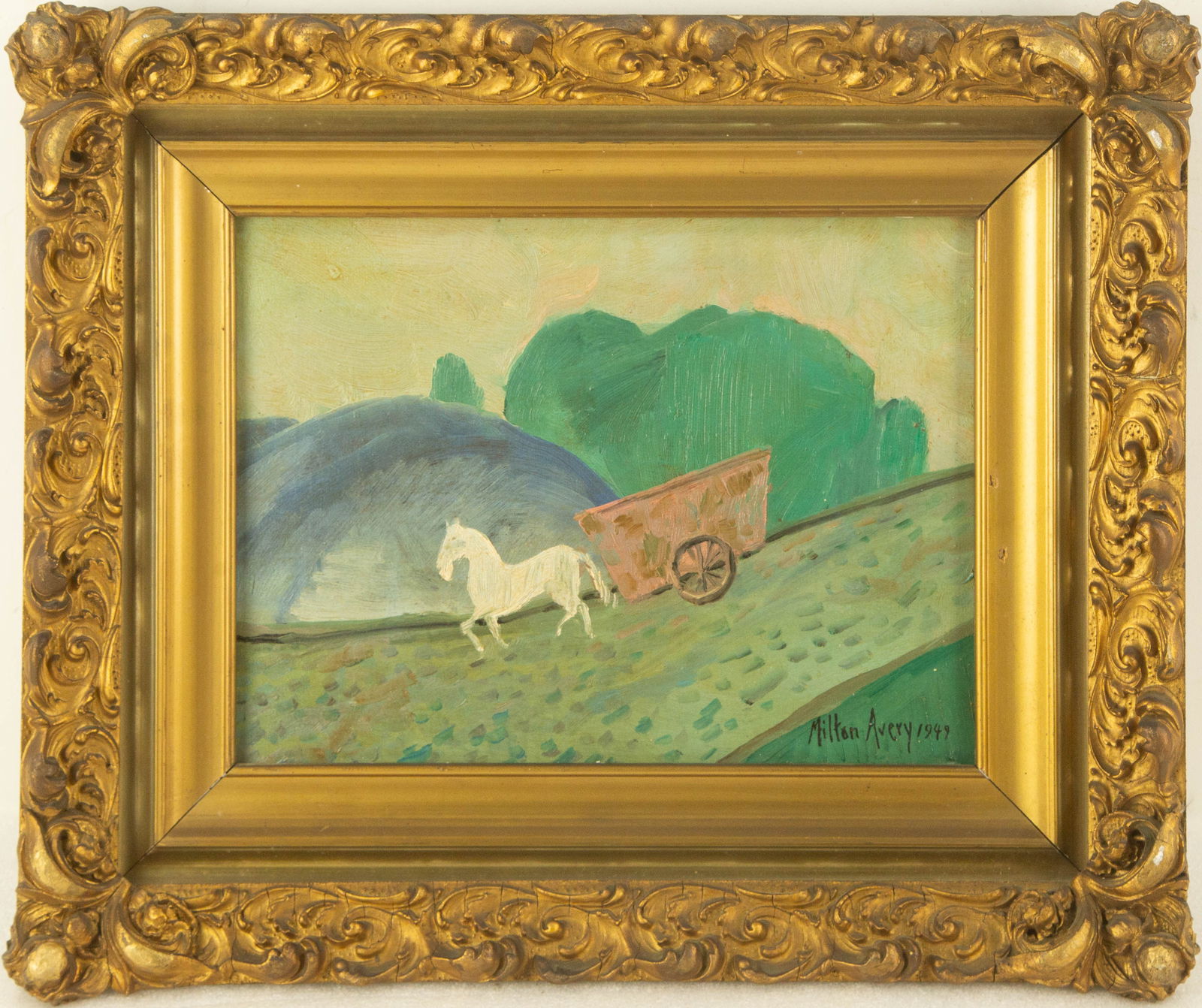 Milton Avery ( American, 1885 - 1965 ) Contemporary Art Oil On Canvas: Medium: Oil On Canvas Style: Contemporary Art Painting Size: 9 x 12 inches Frame Size: 15 x 18 inches Condition: This artwork is in great condition for its age. Signature: Hand-signed Artist: Milton A