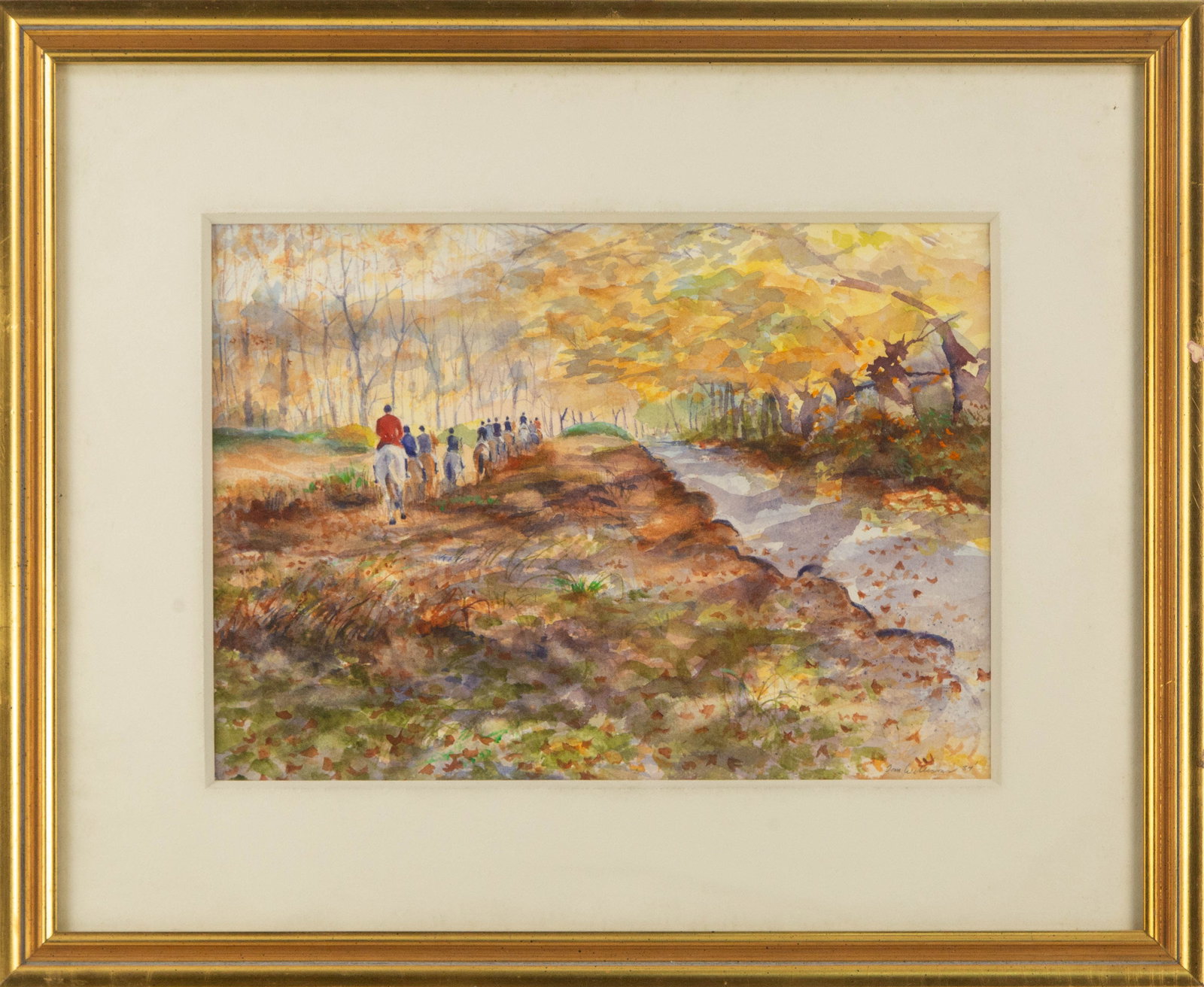 Thomas Williams Landscape Watercolor: Medium: Watercolor Style: Landscape Painting Size: 10 x 14 inches Frame Size: 18 x 22 inches Condition: This artwork is in good overall condition for its age. Signature: Hand-signed Artist: Thomas Wil