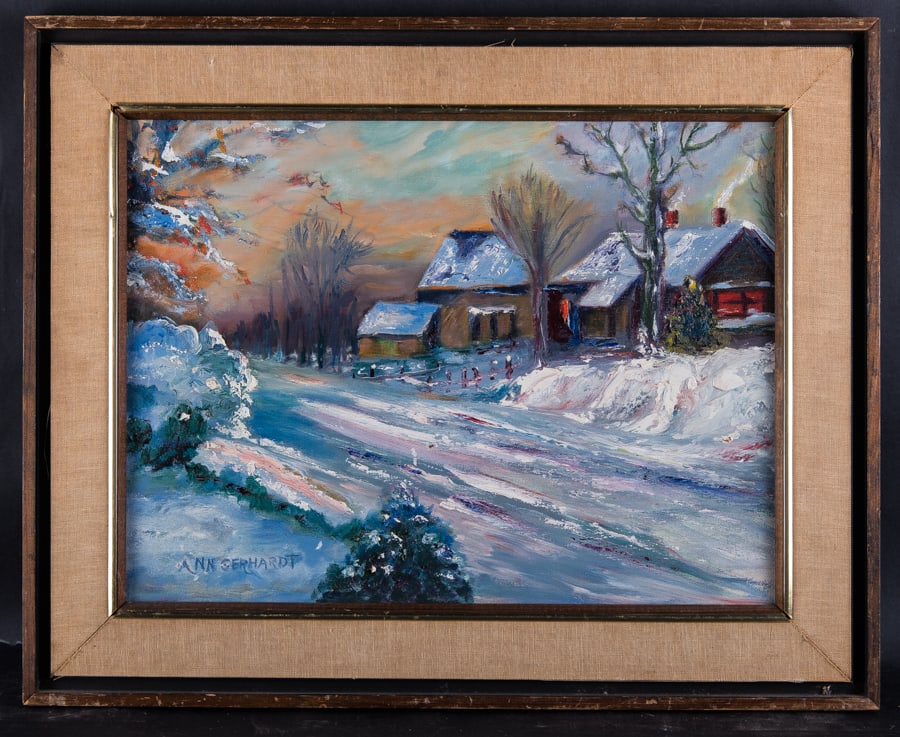 Vintage Art Deco/Decorational Original Oil Painting "Flowers In Vase": Title: Flowers In Vase Medium: Oil on board Style: Decorational Size: 16" x 20" Frame Size: 21" x 25" Age: 1980s Condition: Great, good condition for its age. no damage Signature: lower right unclear