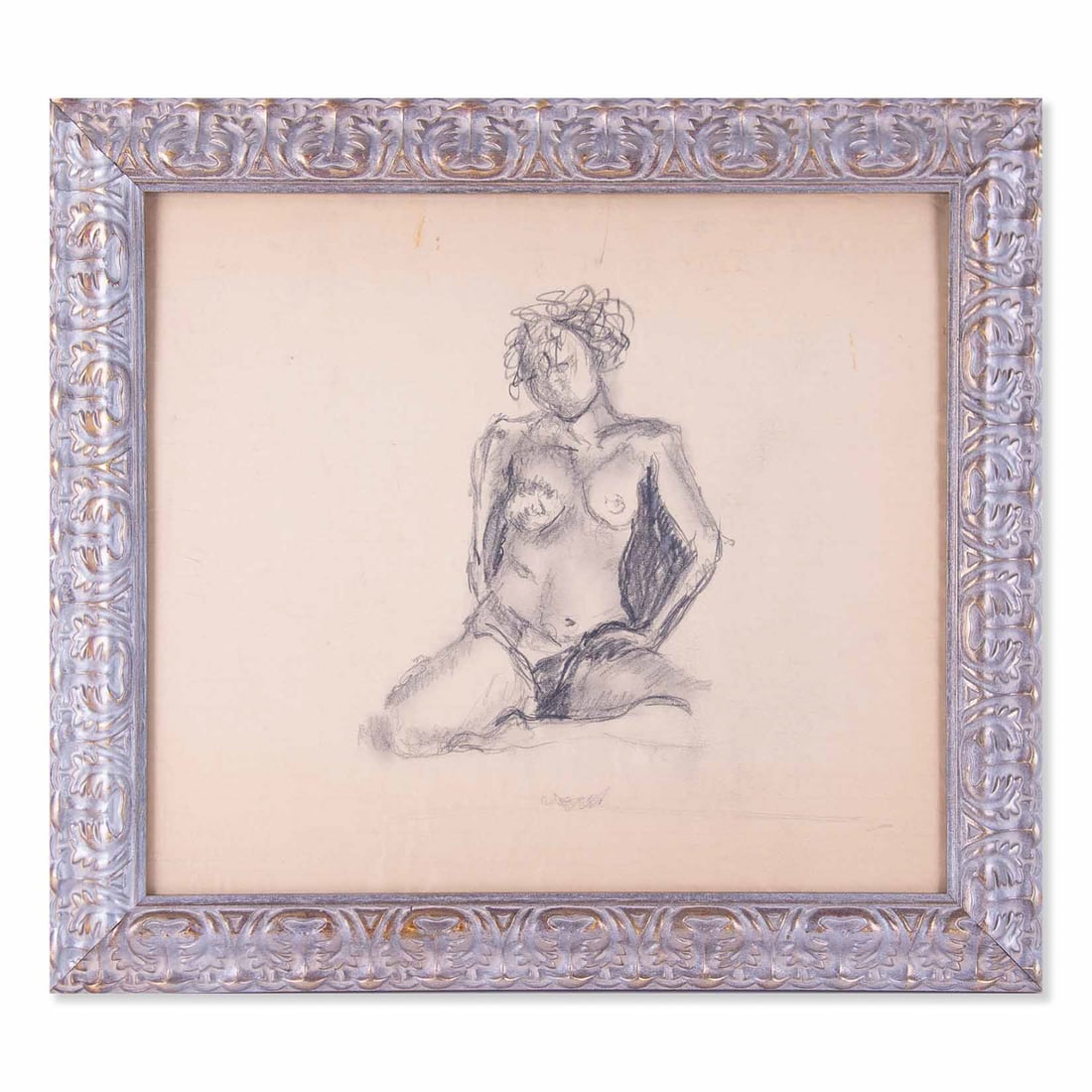 Vintage Original Pencil On Paper " Of Girl": Title: Of Girl Medium: Pencil on paper Style: Sketch Size: 15" x 17" Frame Size: 19" x 21" Age: 1960s Condition: Good overall condition for its age, Signature: Unsigned Great for collection or home de
