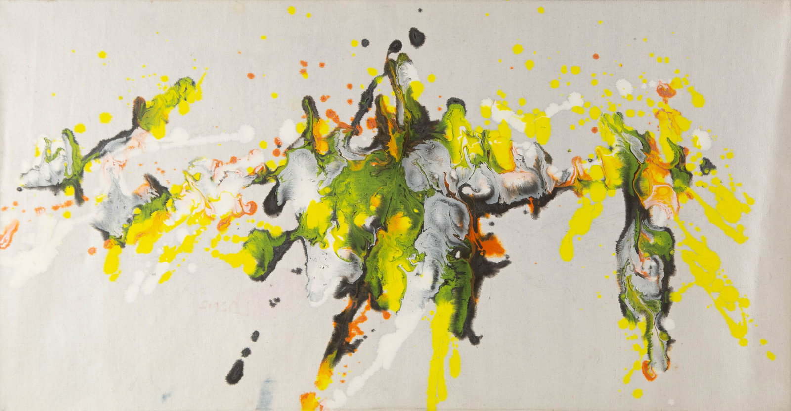 Dong Liu Abstract Original Mixed Media "Summer": Title: Summer Medium: Oil on canvas Size: 14.5 x 27.75 inches Frame: Framing options available! Condition: The painting appears to be in excellent condition. Note: This painting is unstretched, shippe