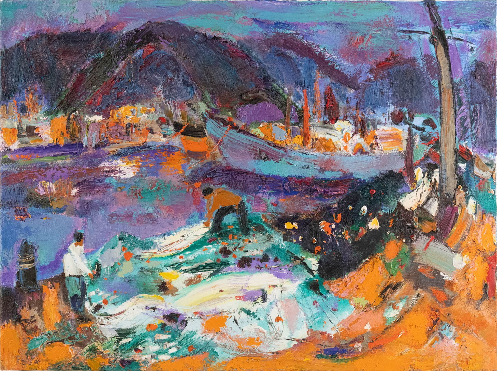 Contemporary Post Impressionist Oil On Canvas "Landscape" (1 of 7)