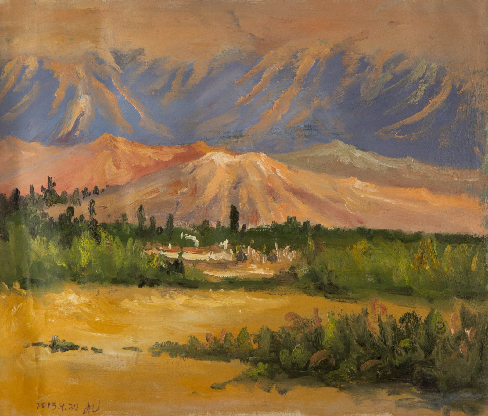 Huimin Wang Landscape Original Oil On Canvas "Dune" (1 of 15)