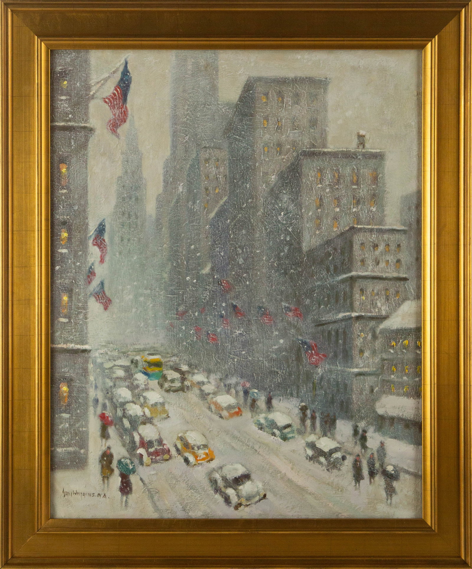 Guy C. Wiggins ( American, 1883-1962 ) Landscape Oil On Canvas (1 of 13)