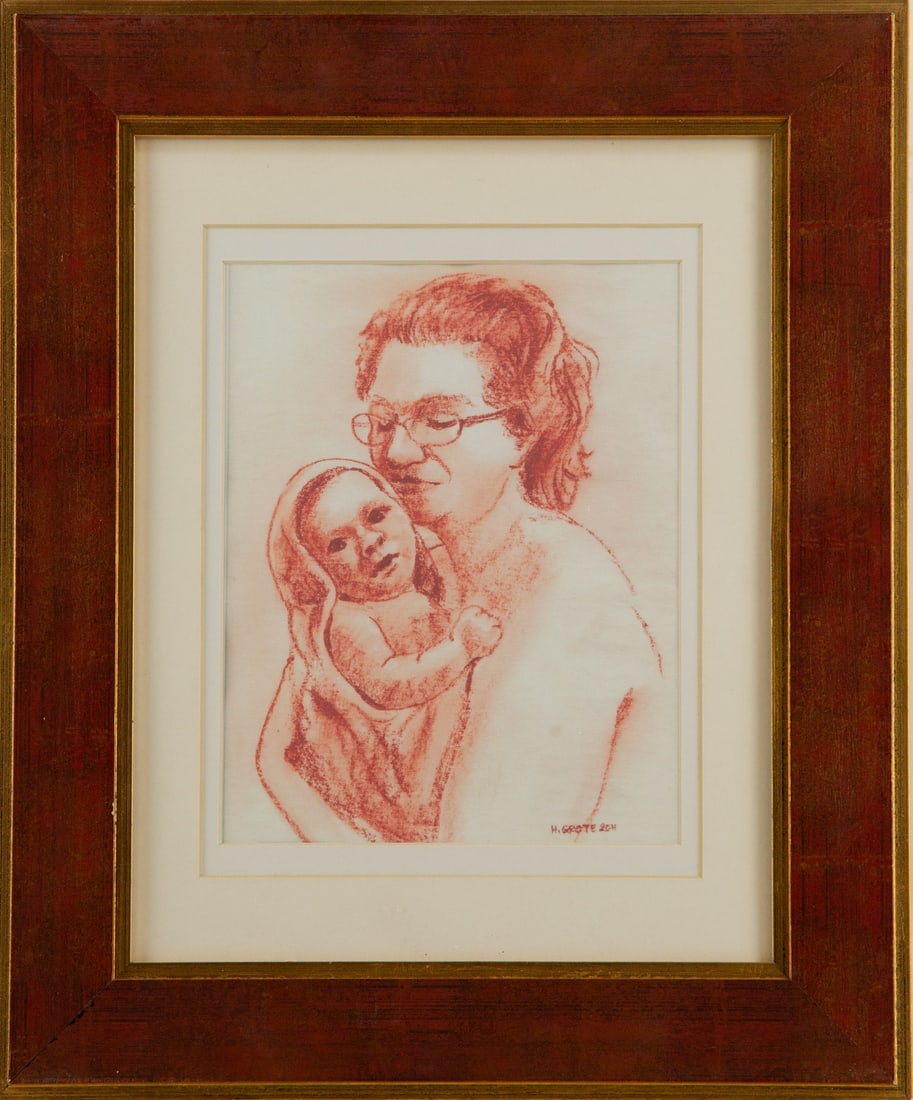 Harald Grote Portrait Pastel "Mother And Child" (1 of 7)