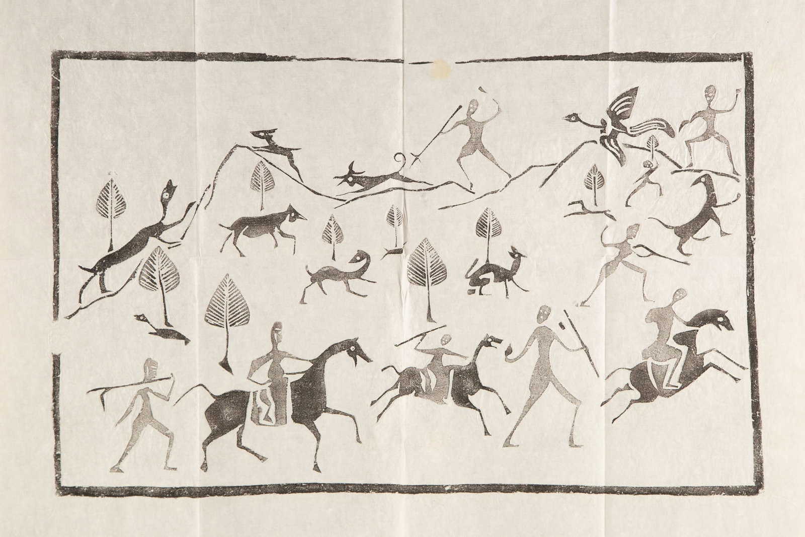 Group Portrait Rubbing Art "Ancient Hunter Group" (1 of 8)