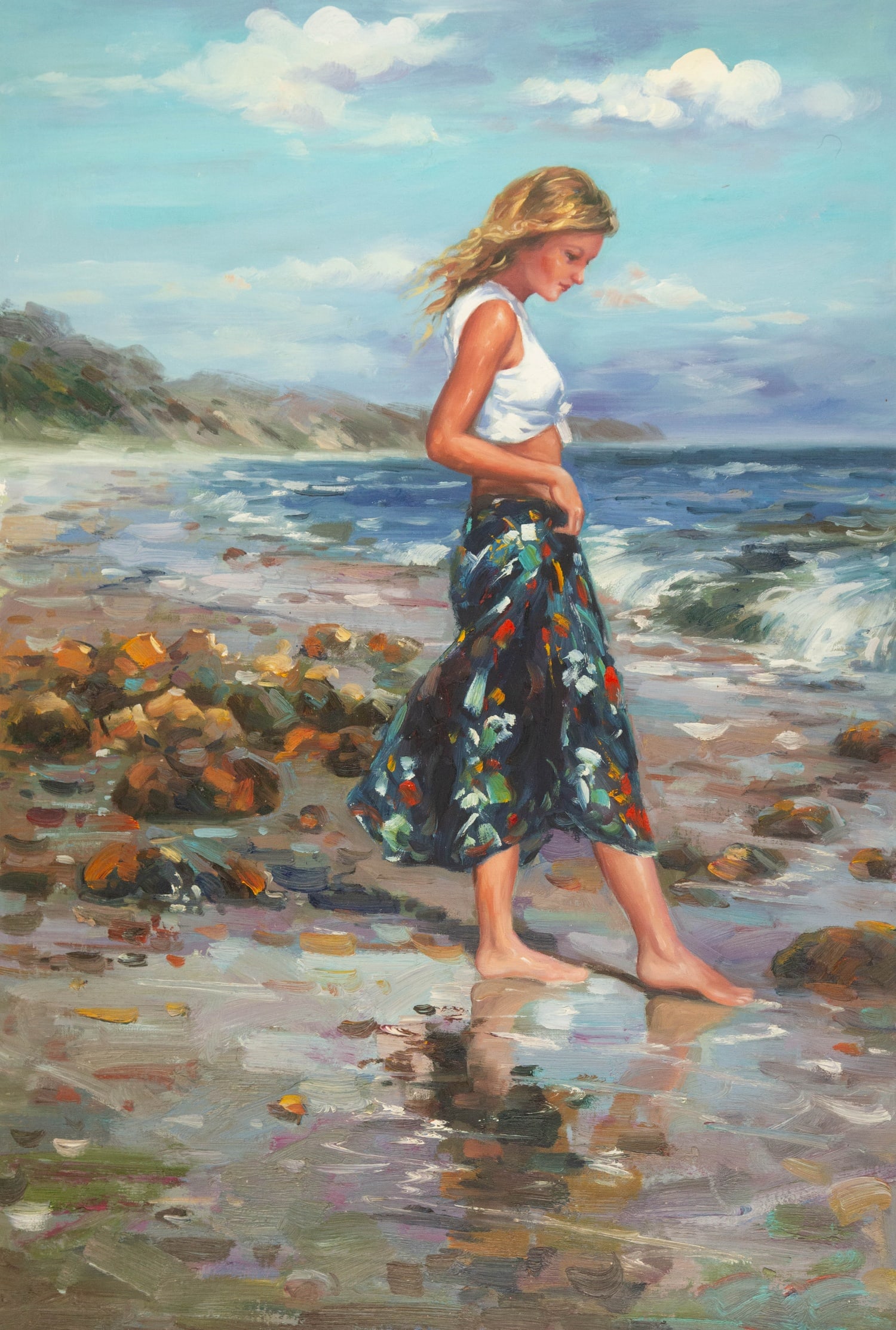 Hexin Yang Portrait Original Oil On Canvas "Seaside" (1 of 8)