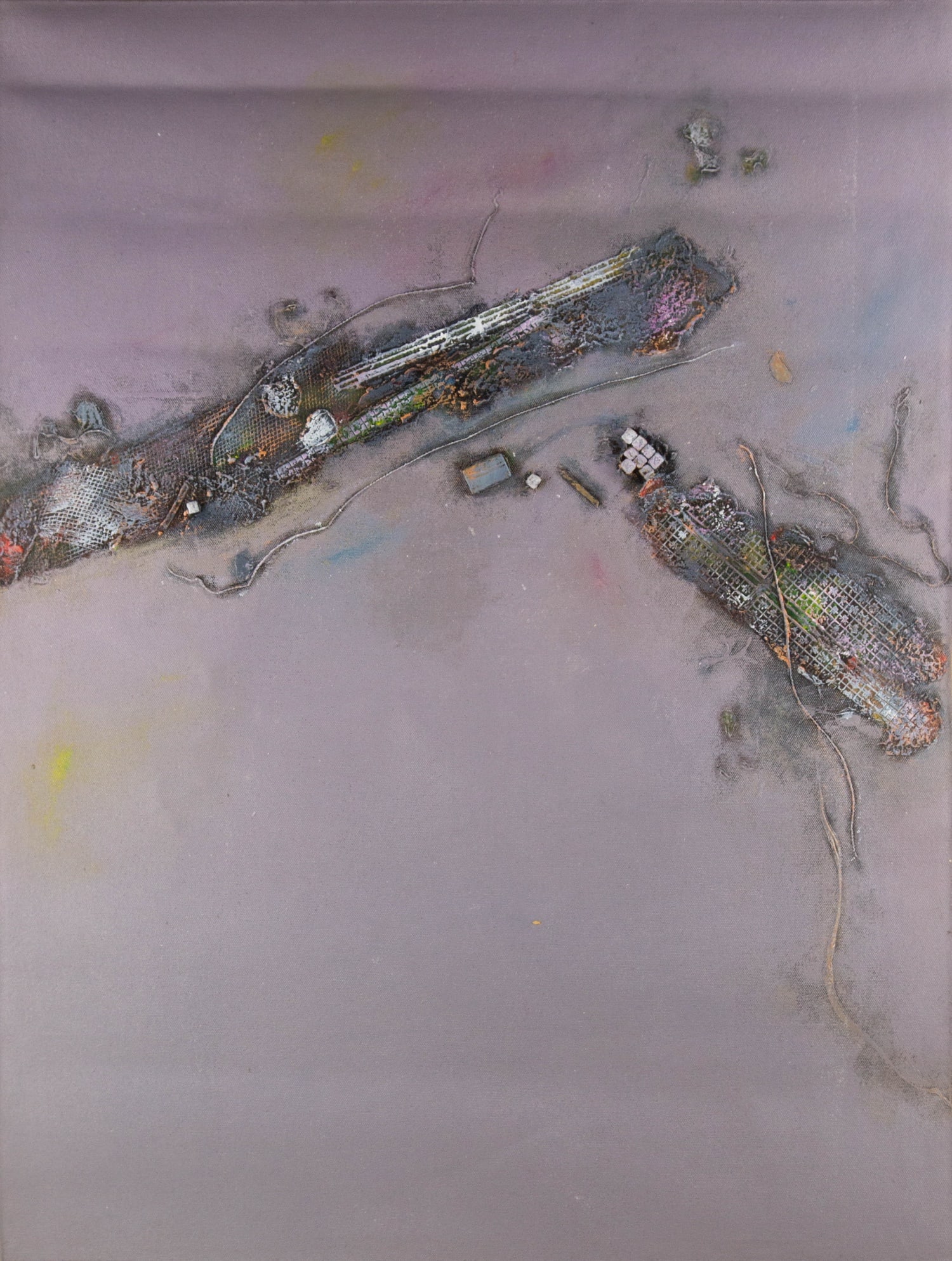 Yujuan Wu Abstract Original Mixed Media "Chinese Language II": Title: Chinese Language II Medium: Oil on canvas Size: 46.25 x 35.25 inches Frame: Framing options available! Condition: The painting appears to be in excellent condition. Note: This painting is unstr