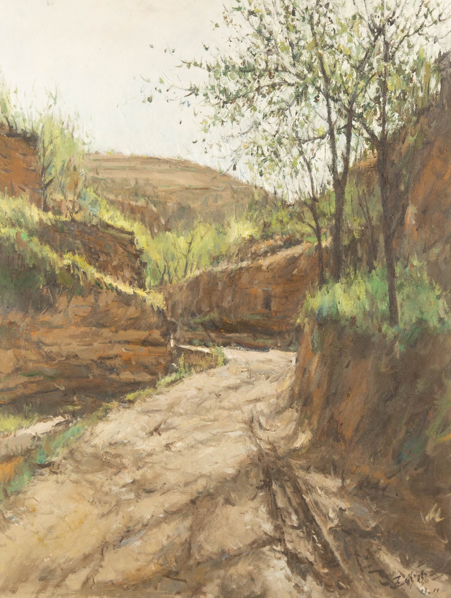Panpan Wang Landscape Original Oil On Canvas "The Ravine" (1 of 14)