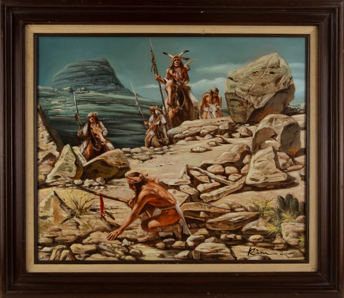 Kim Group Portrait Oil On Board "Our Land - Exploring" (1 of 10)