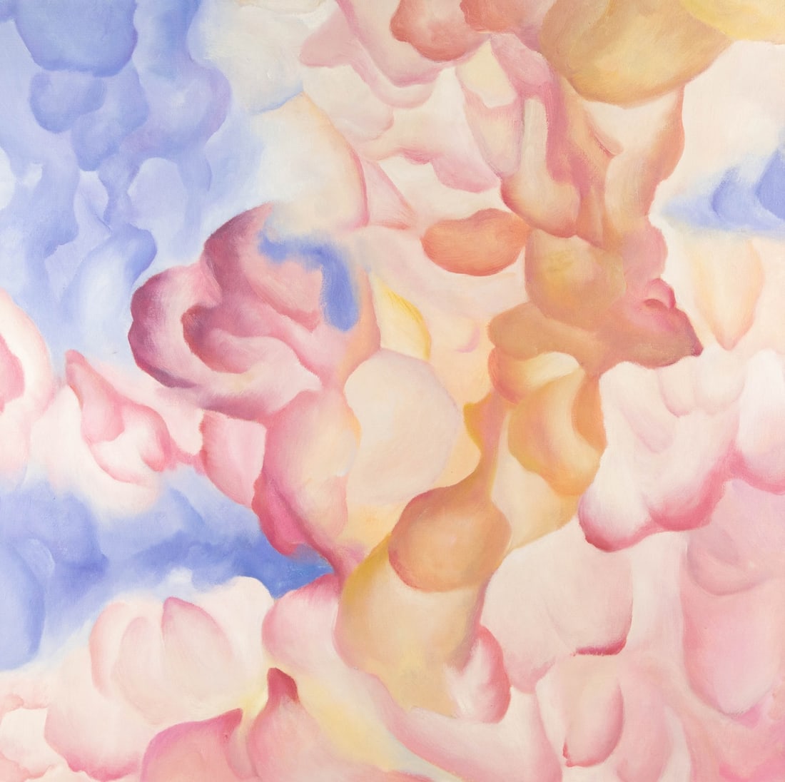 Heng Wu Abstract Original Oil On Canvas "Whispers in Bloom": Title: Whispers in Bloom Medium: Oil on canvas Size: 31 x 31 inches Frame: Framing options available! Condition: The painting appears to be in excellent condition. Note: This painting is unstretched, 