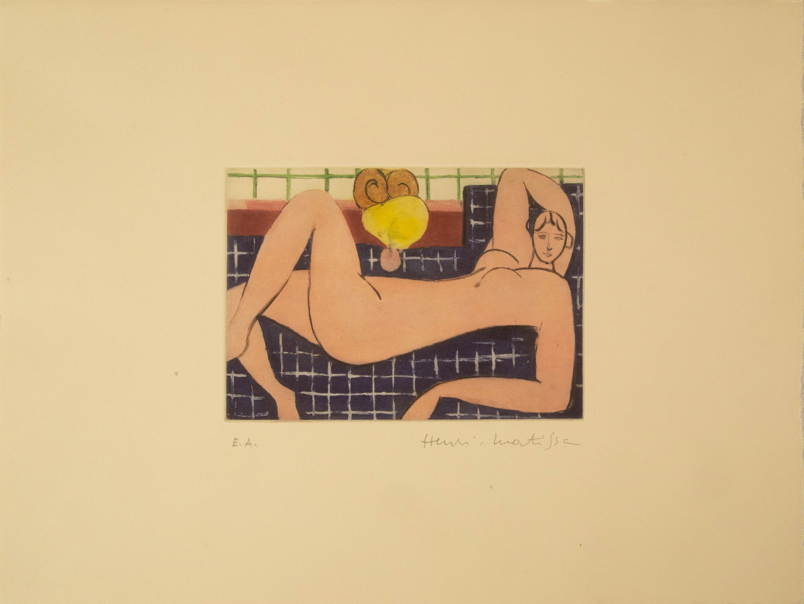 Henri Matisse ( French, 1869 - 1954 ) Portrait Limited Edition Etching on Paper: Medium: Limited Edition Etching on Paper Style: Portrait Painting Size: 11 x 15 inches Condition: This artwork is in great condition for its age. Please note: the number edition may vary. Signature: S