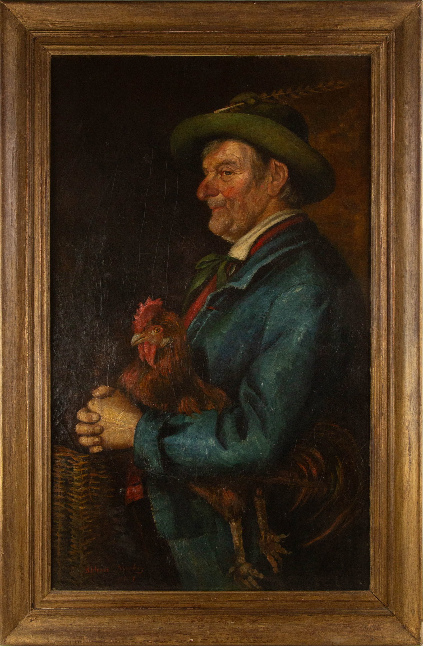 B Howie Mackay Portrait Oil On Canvas: Medium: Oil On Canvas Style: Portrait Painting Size: 40 x 24 inches Frame Size: 47 x 31 inches Condition: This artwork is in great condition for its age. Signature: Hand-signed Artist: B Howie Mackay 