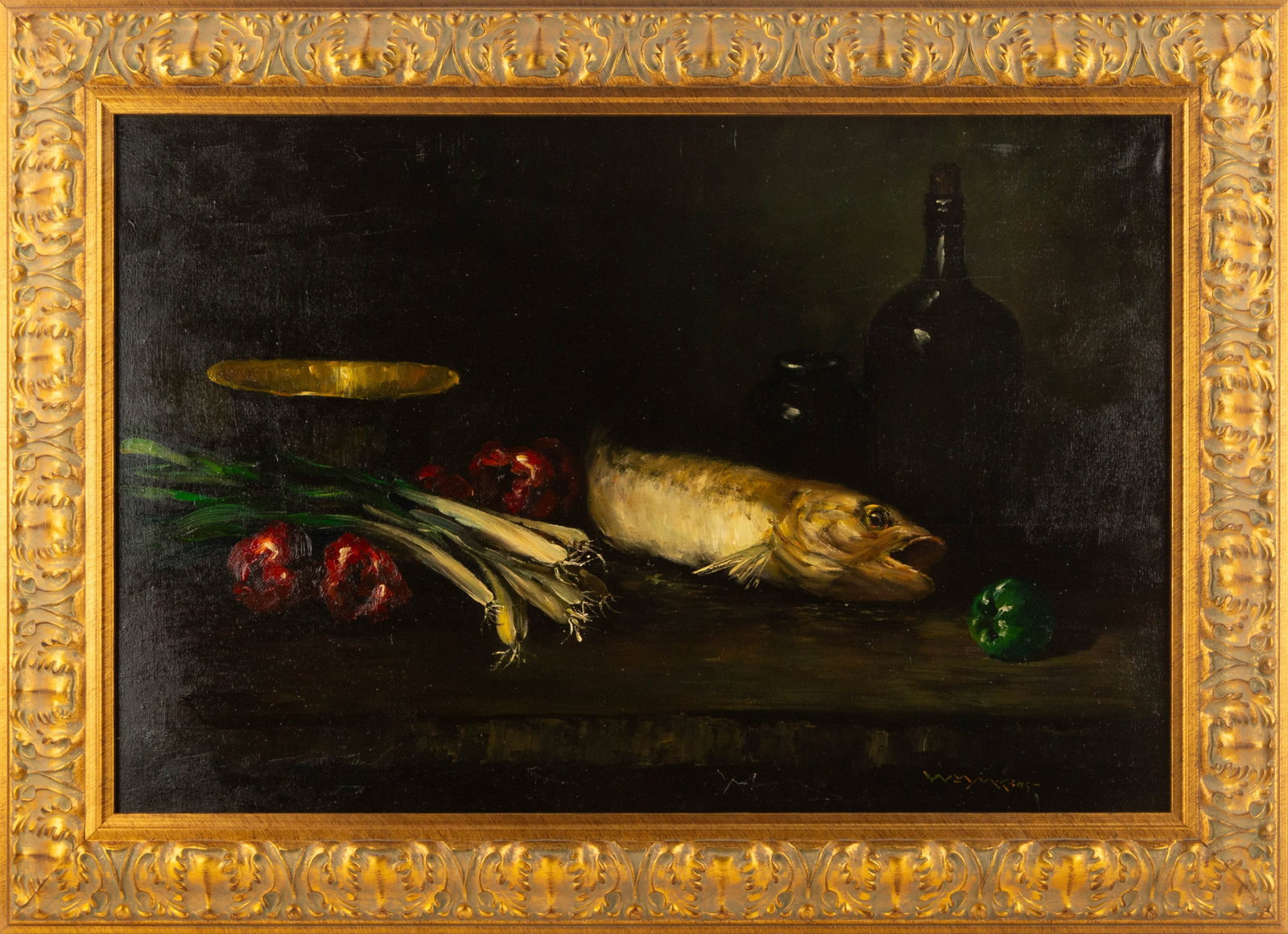 Attributed to William Merritt Chase (American, 1849 - 1916 ) Still Life Oil On Canvas: Medium: Oil On Canvas Style: Still Life Painting Size: 20 x 30 inches Frame Size: 26.25 x 36.25 inches Condition: This artwork is in great condition for its age. Signature: Hand-signed Artist: Attribu