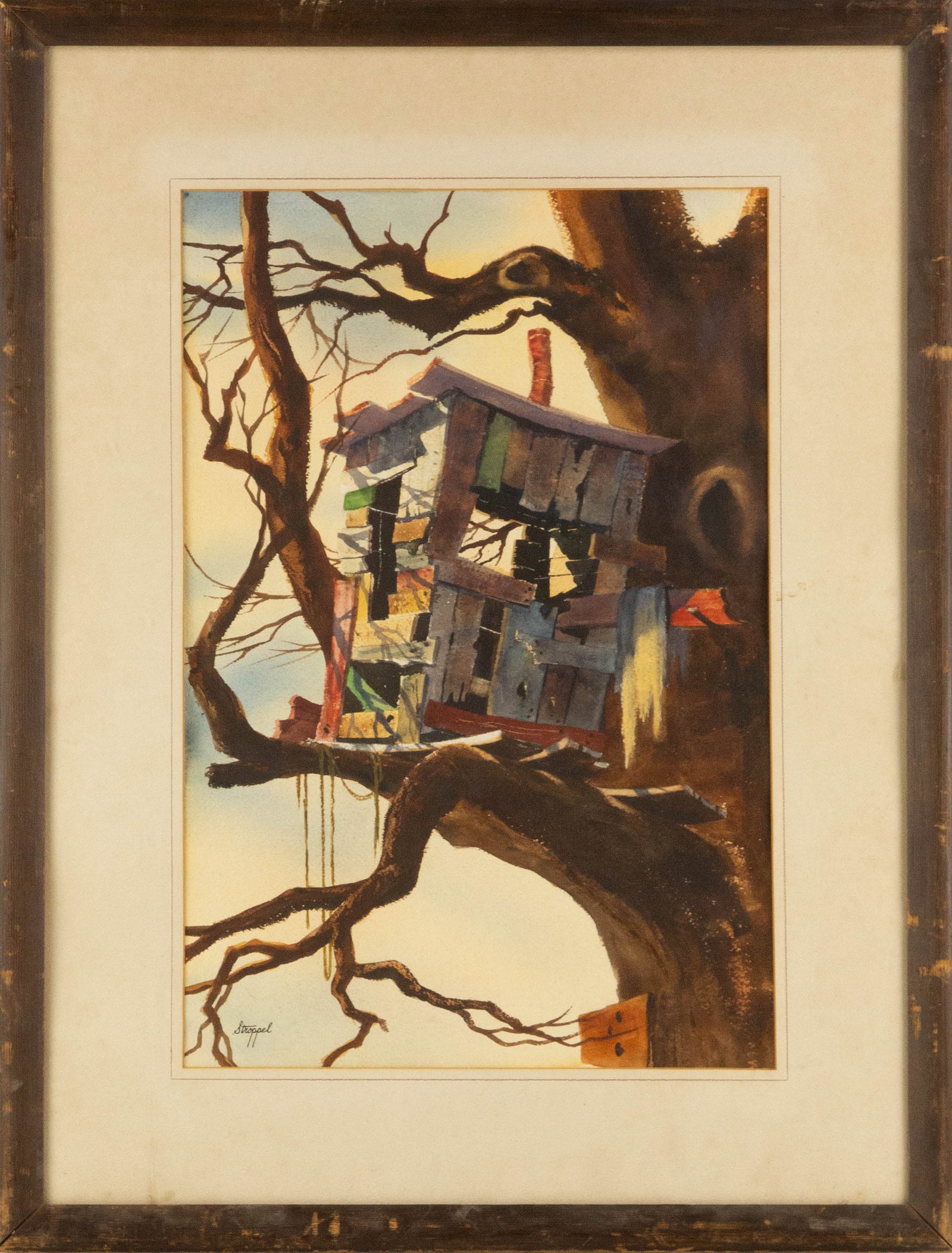 Stroppel Contemporary Art Watercolor "Small Tree House" (1 of 13)