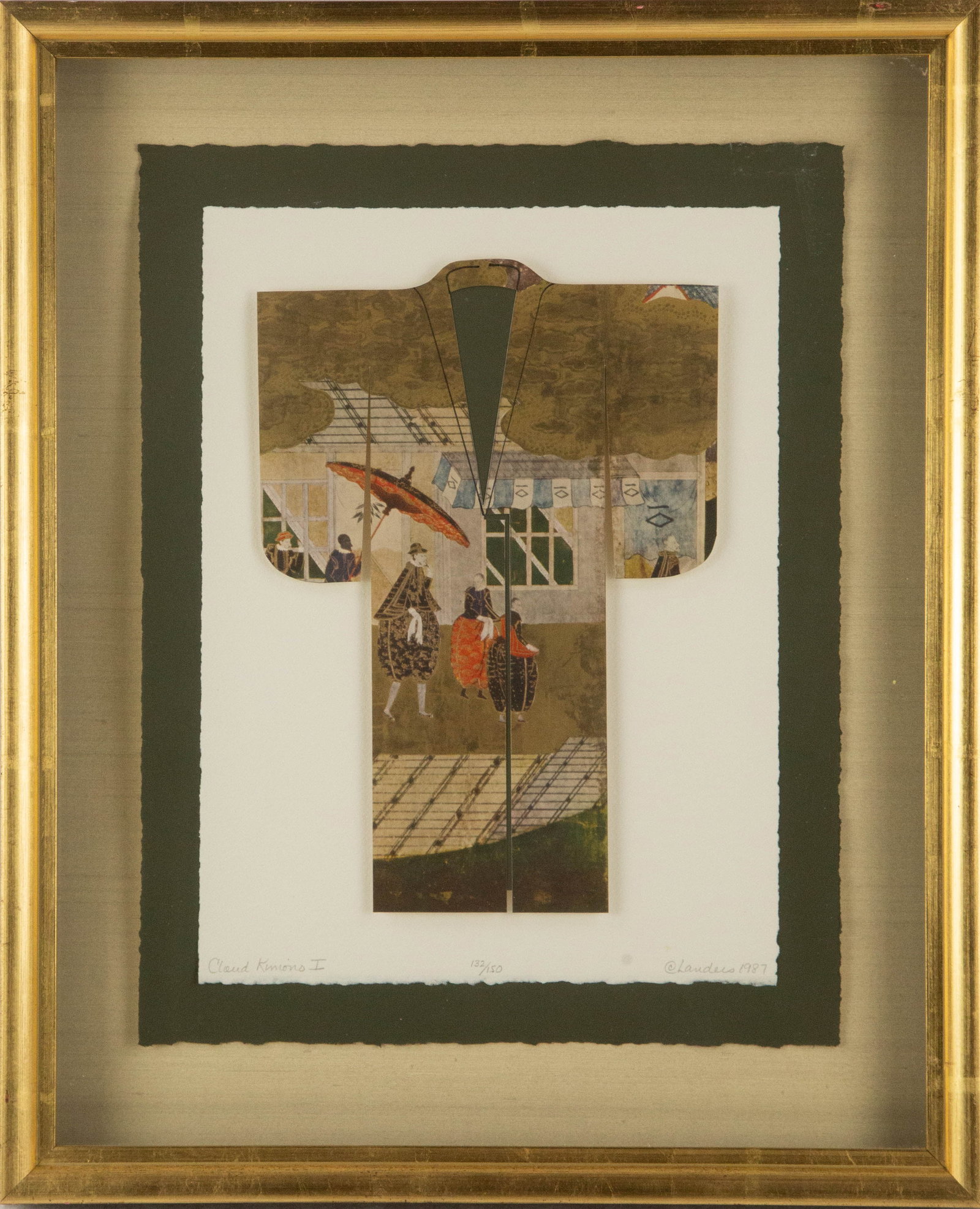 Attributed to Richard Landis (American, born 1931) Contemporary Art 132/150 Limited Edition: Title: Cloud Kimono I Medium: 132/150 Limited Edition Reproduction Painting Size: 15" x 11.5" Frame Size: 20" x 16.5" Condition: This artwork is in good overall condition for its age. Signature: