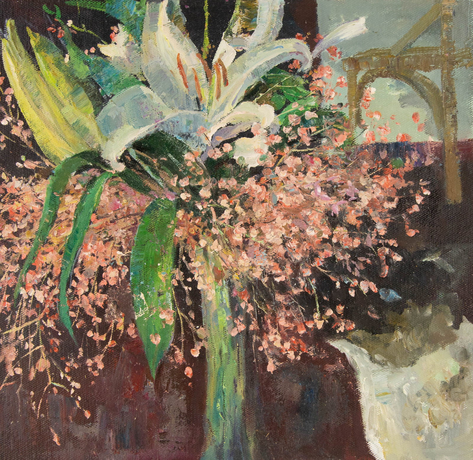 Panpan Wei Still Life Original Oil On Canvas "Fragrance": Title: Fragrance Medium: Oil on canvas Size: 15.5 x 15.5 inches Frame: Framing options available! Condition: The painting appears to be in excellent condition. Note: This painting is unstretched,shipp