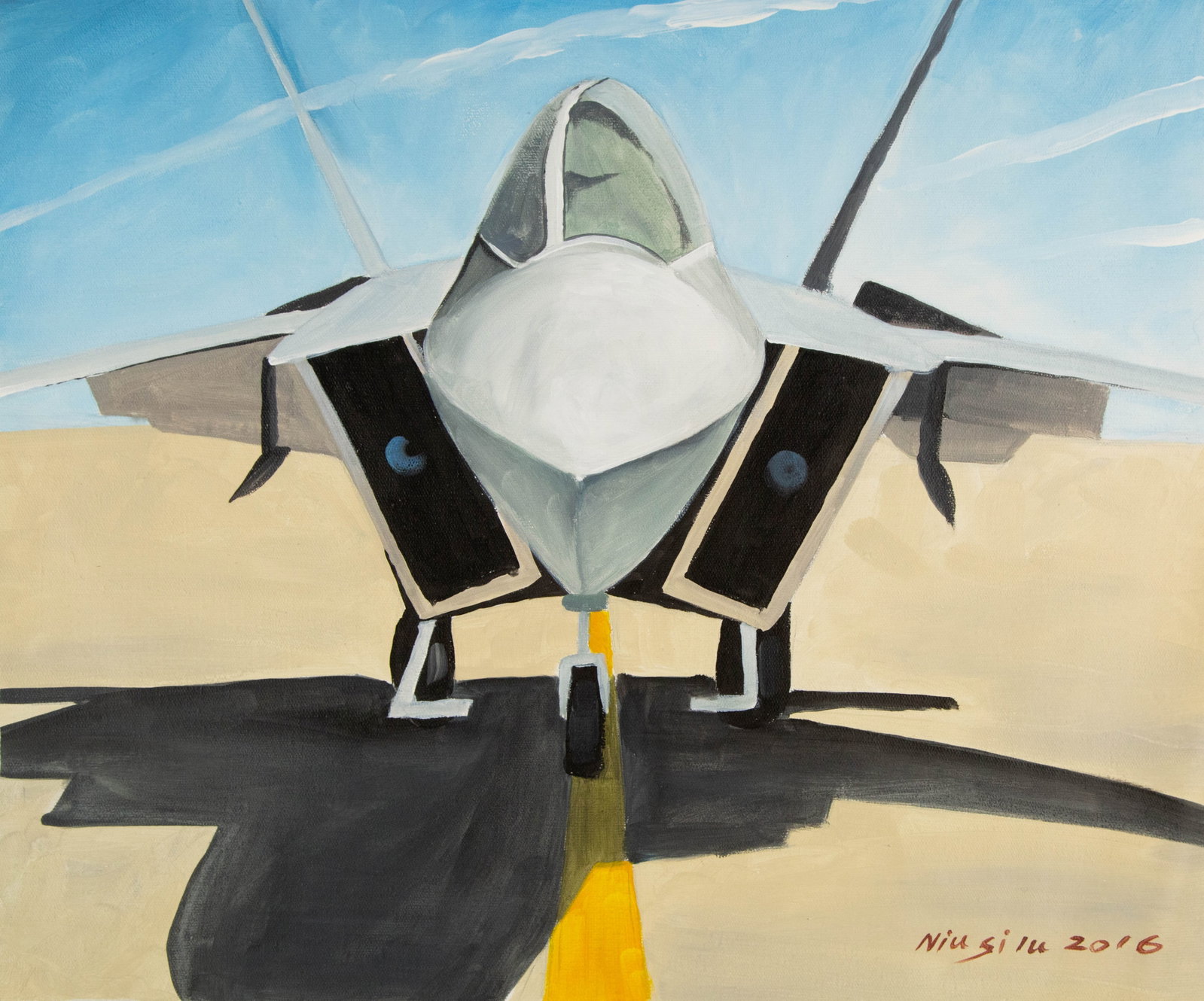 Silu Niu Contemporary Original Acrylic On Canvas "The Fighter": Title: The Fighter Medium: Oil on canvas Size: 19 x 23 inches Frame: Framing options available! Condition: The painting appears to be in excellent condition. Note: This painting is unstretched,shipped