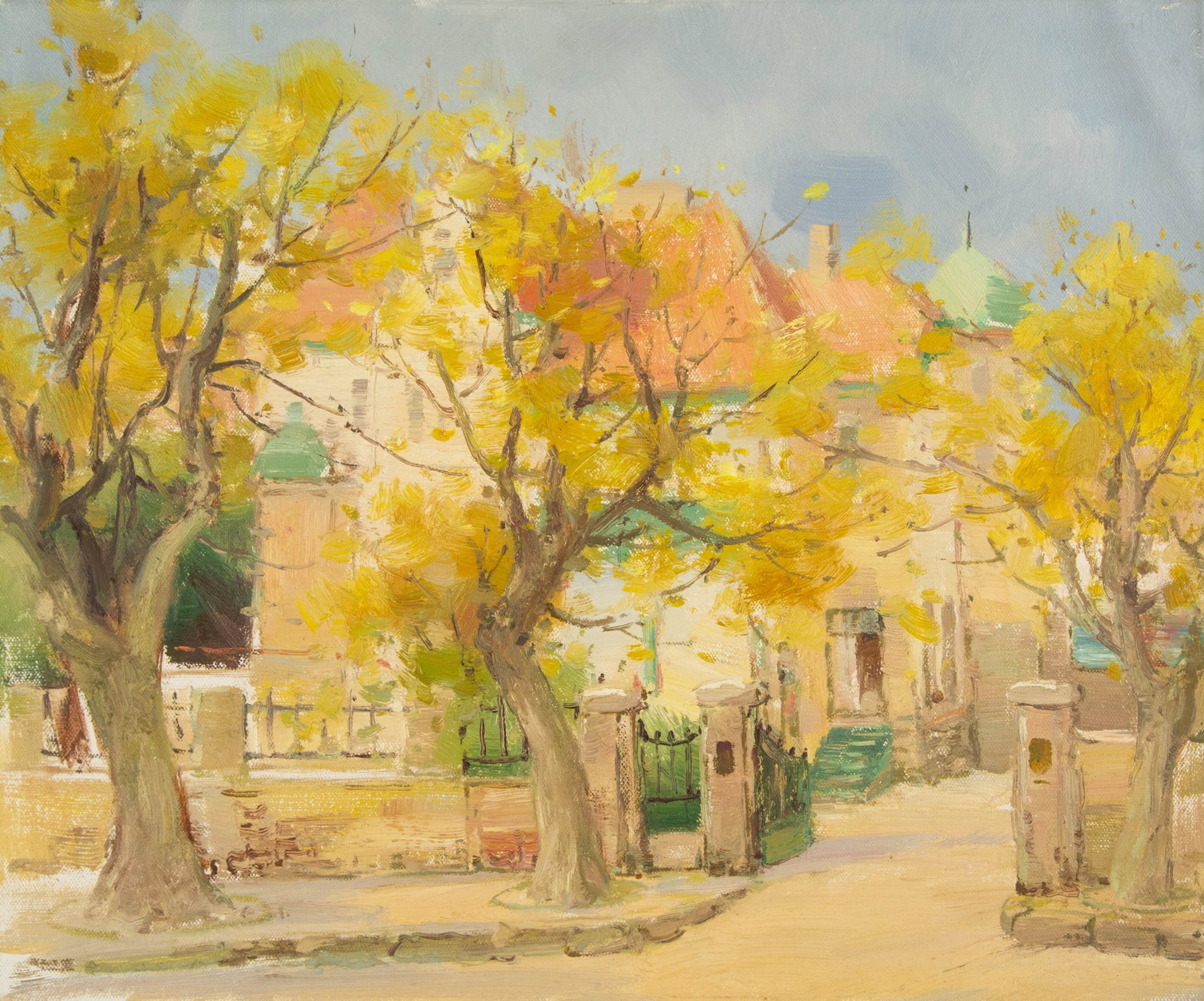 Hongdan Lin Landscape Original Oil On Canvas "Qingdao Series I": Title: Qingdao Series I Medium: Oil on canvas Size: 19 x 23 inches Frame: Framing options available! Condition: The painting appears to be in excellent condition. Note: This painting is unstretched,sh