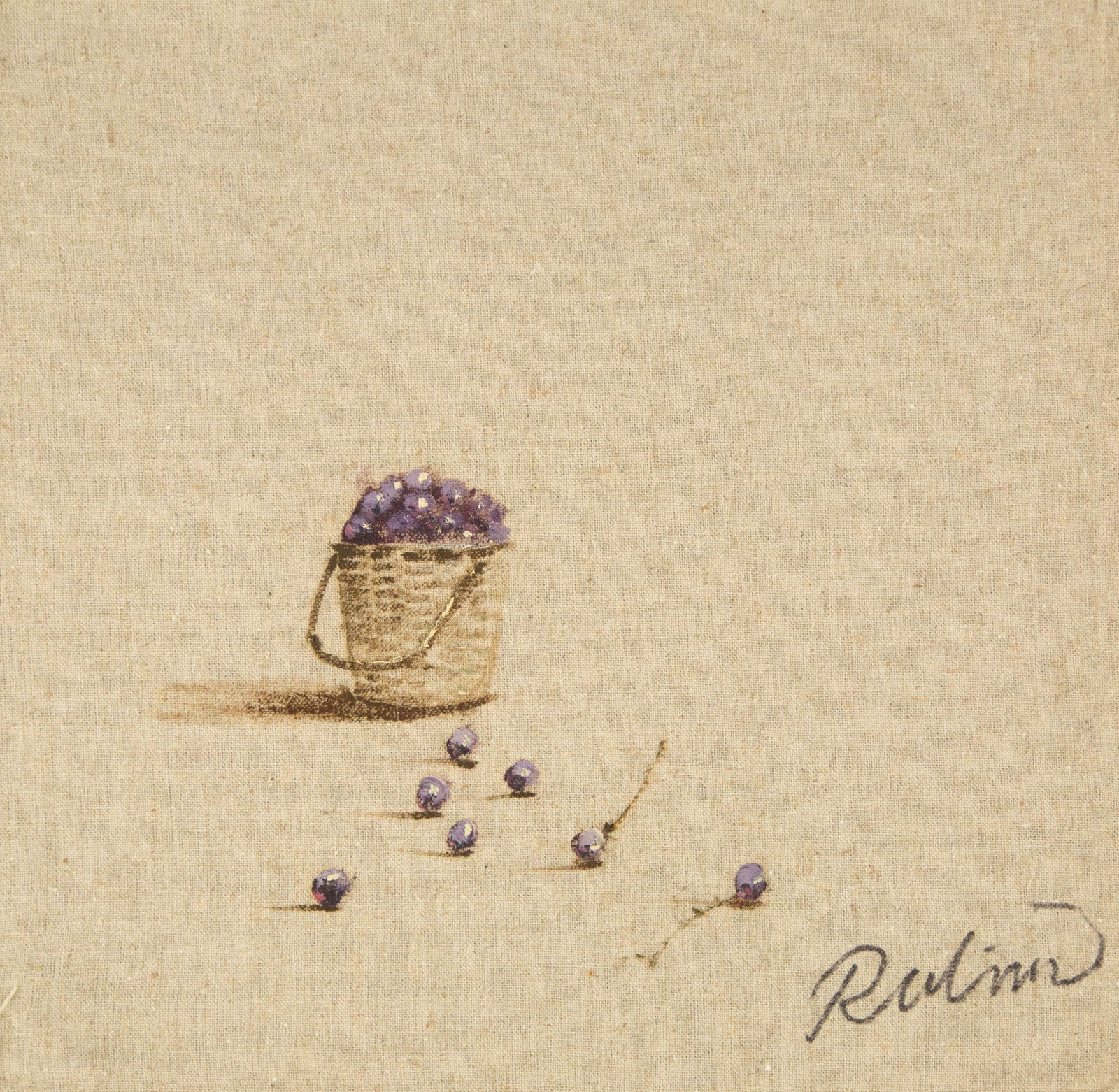 Rulin Xian Still Life Original Oil On Canvas "Full Buket Series II": Title: Full Buket Series II Medium: Oil on canvas Size: 11.5 x 11.5 inches Frame: Framing options available! Condition: The painting appears to be in excellent condition. Note: This painting is unstre
