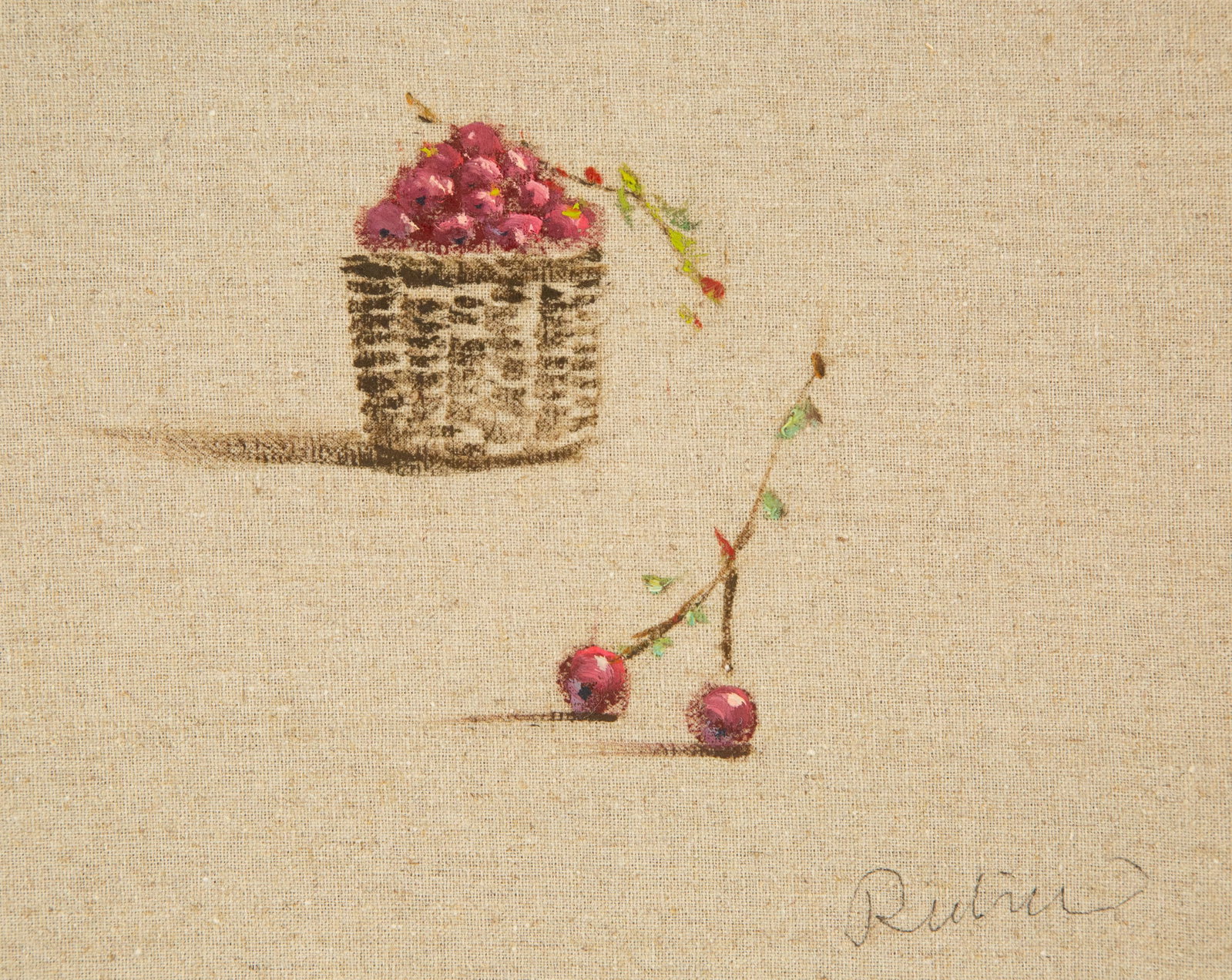 Rulin Xian Still Life Original Oil On Canvas "Full Buket Series IV": Title: Full Buket Series IV Medium: Oil on canvas Size: 12 x 11.5 inches Frame: Framing options available! Condition: The painting appears to be in excellent condition. Note: This painting is unstretc