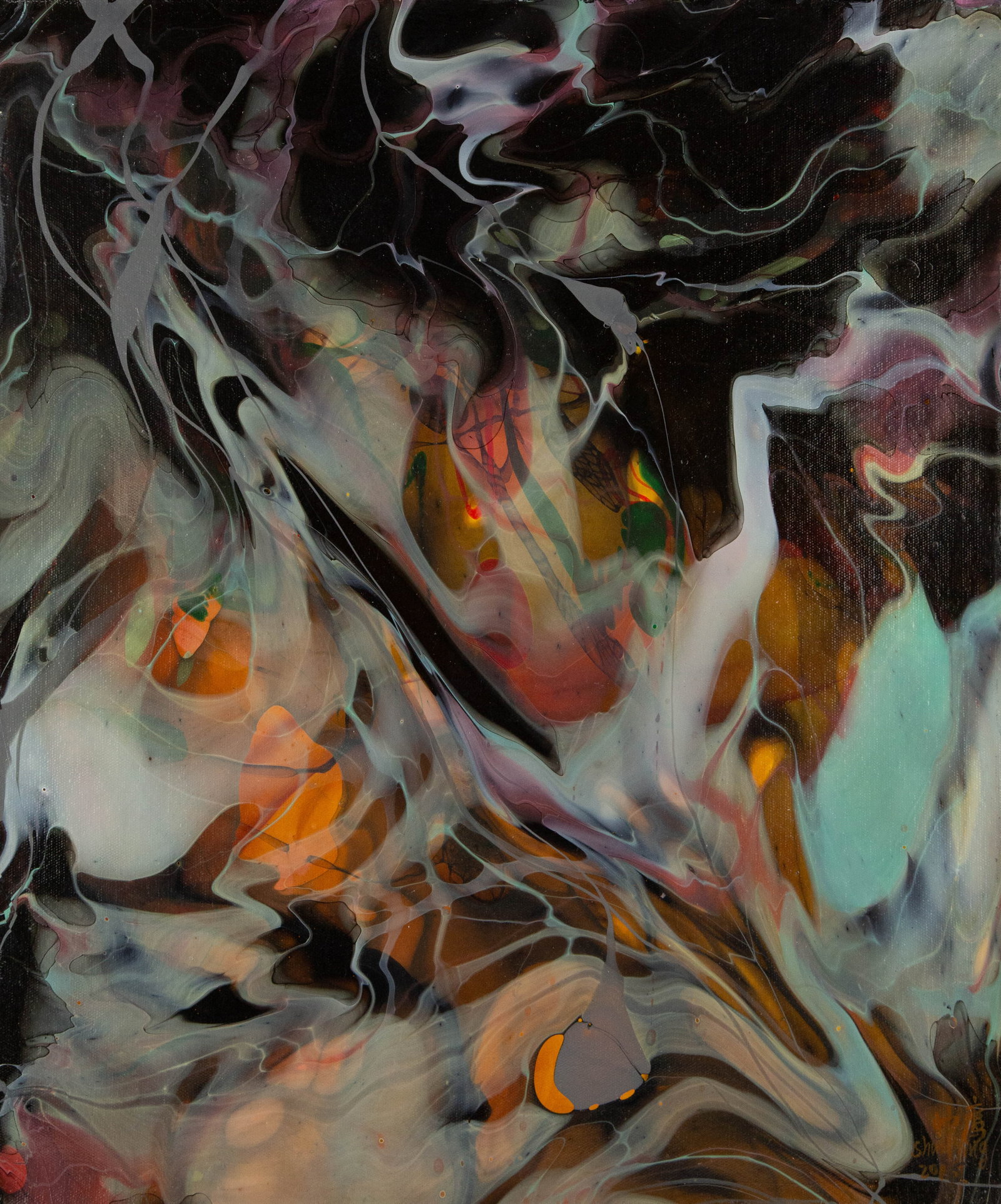 Ying Shuai Abstract Original Acrylic On Canvas "Flowing Light and Shadow Series III": Title: Flowing Light and Shadow Series III Medium: Oil on canvas Size: 23.5 x 19 inches Frame: Framing options available! Condition: The painting appears to be in excellent condition. Note: This paint