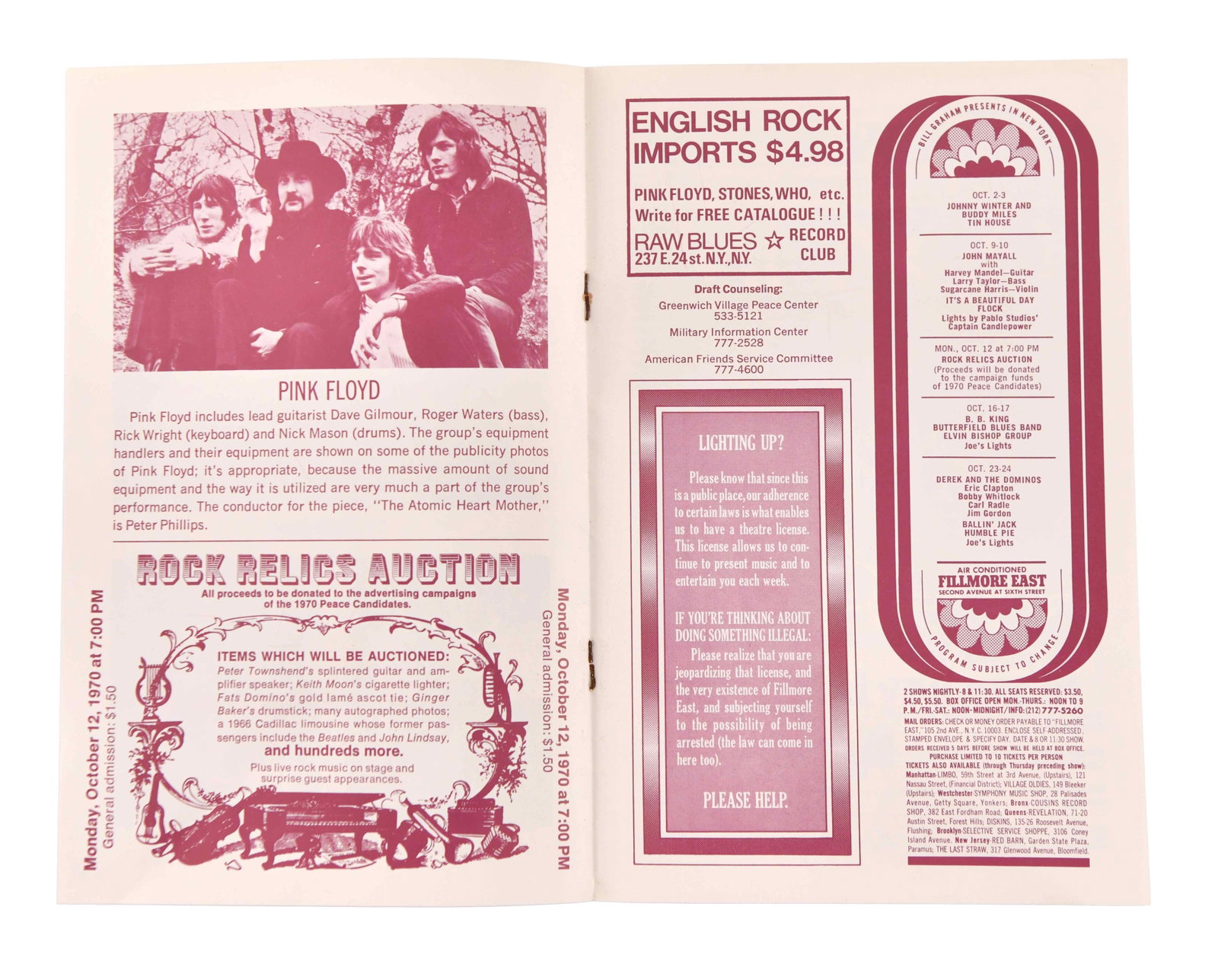Pink Floyd - Fully Signed Fillmore East 1970 Program - 3
