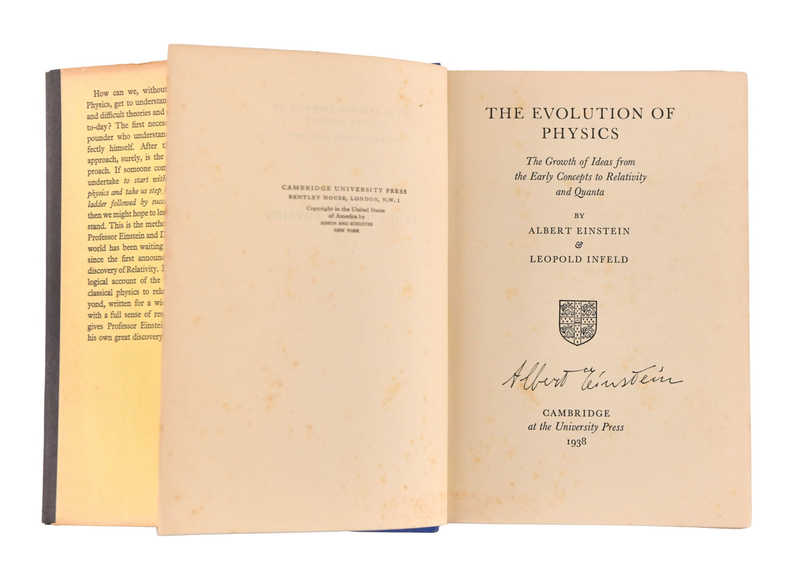 Albert Einstein - Signed The Evolution of Physics - 4