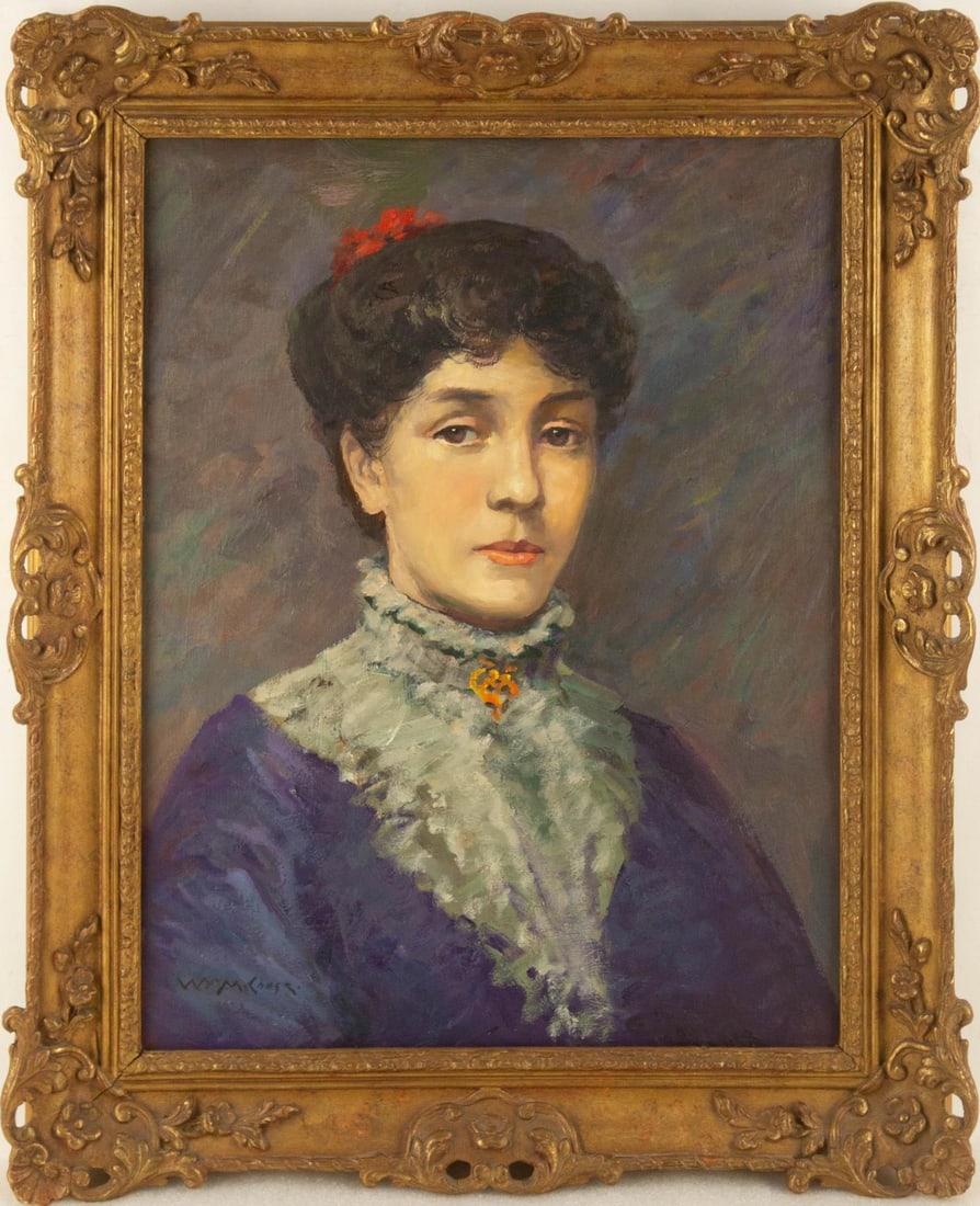 William Merritt Chase (American, 1849 - 1916 ) Portrait Oil On Canvas (1 of 8)