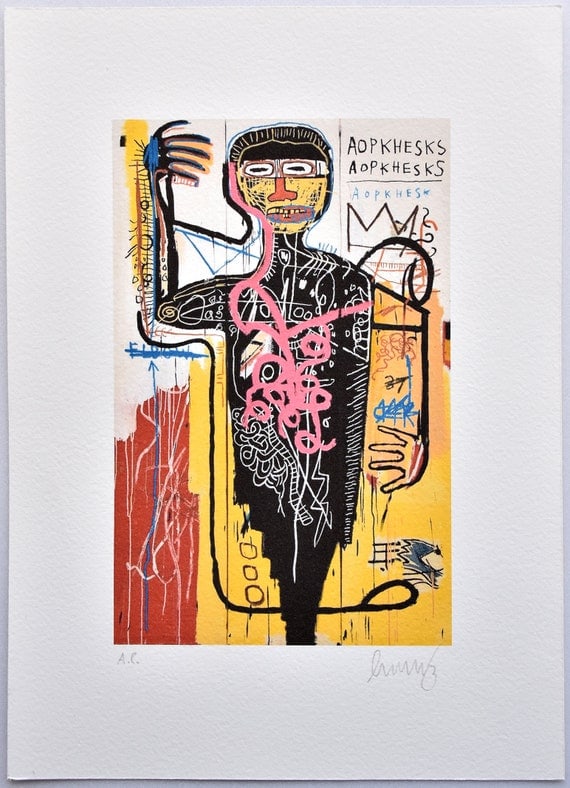 Jean Michel Basquiat: Lithograph Limited Edition Signed Artist proof Size: 29,7 x 21 cm ( approx.) Bidders need to know All the items are sold as is and all sales are final. All bidders are encouraged to review our terms b