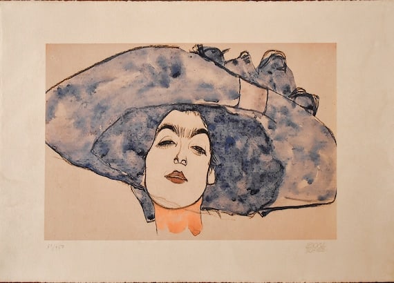 Egon Schiele: Lithograph signed and numbered Size: 30 x 21,3 (approx.) Numbered (edition number may vary according availability) Bidders need to know All the items are sold as is and all sales are final. All bidder