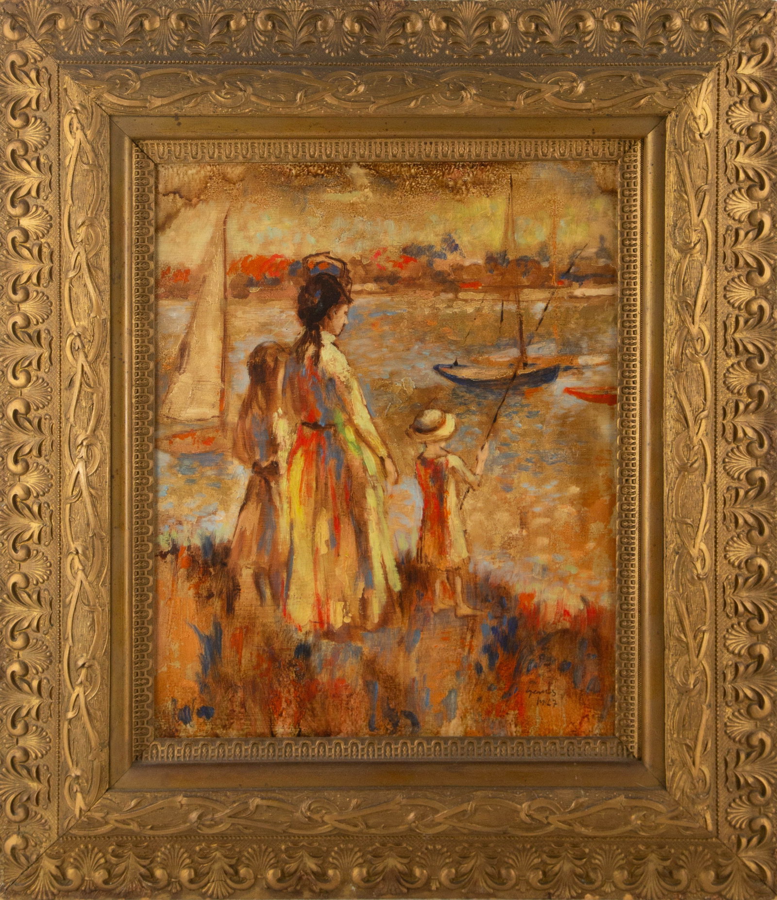 Portrait Oil On Board "": Title: Medium: Oil On Board Painting Size: 20" x 16" Frame Size: 30.5" x 262.5" Condition: This artwork is in great overall condition for its age. Signature: Hand-signed Artist: Bidders need to know A