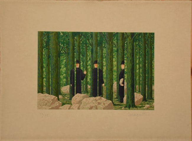 Rene Franois Ghislain Magritte ( Belgian, 1898 - 1967 ) Surrealism Limited Edition Lithograph (1 of 5)