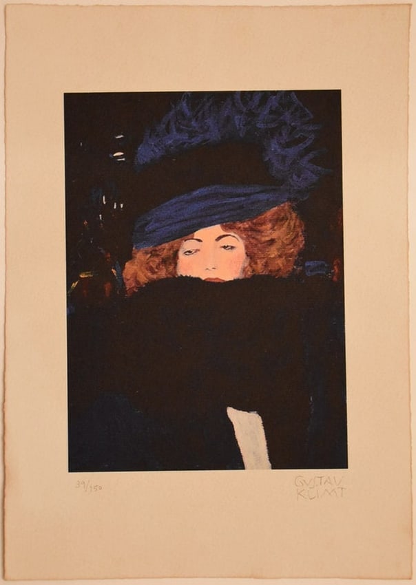 Gustav Klimt ( Austrian, 1862 - 1918 ) Portrait Lithograph (1 of 5)