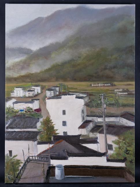 Fine Art Modernist Original Oil Painting By Zongjie Sun: Medium: Oil on canvas Size: 19.5" x 27" Frame Size: None Age: 2000s Condition: Good, no damage seen Artist: Zongjie Sun Great for collection or home decoration. Provenance: Direct from the artist. Gua