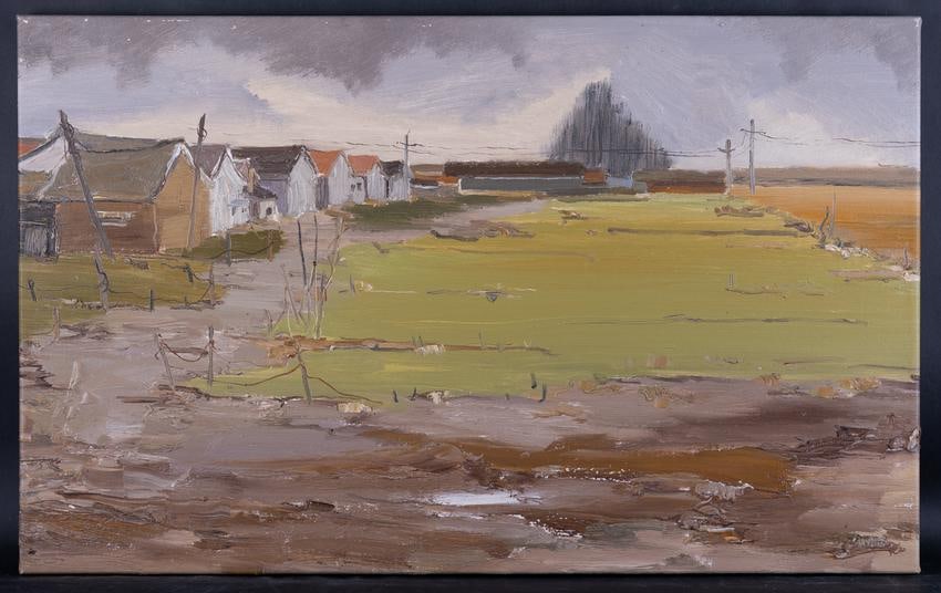 Fine Art Modernist Landscape Oil Painting By Artist: Medium: Oil on canvas Size: 18" x 29" Frame Size: None Age: 2000s Condition: Good, no damage seen Artist: Huayi Wang Great for collection or home decoration. Provenance: Direct from the artist. Guaran
