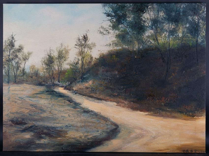 Fine Art Post Impressionist Landscape Oil By Artist: Medium: Oil on canvas Size: 30" x 22" Frame Size: None Age: 2000s Condition: Good, no damage seen Artist: Jianping Chen Great for collection or home decoration. Provenance: Direct from the artist. Gua